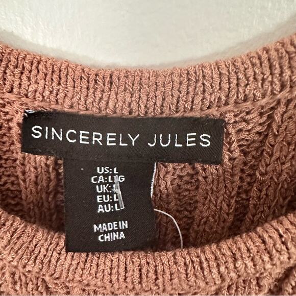 Sincerely Jules Ribbed Knit Tank Top Brown Sleeveless Sweater Large Junior - Picture 7 of 9